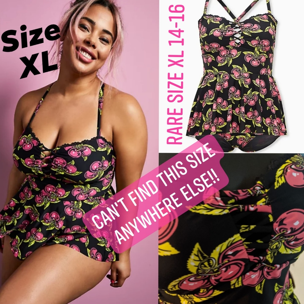 Betsey Johnson black cherry swimsuit